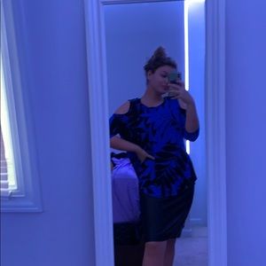 Ruby Rd. PXL shirt w long sleeves + cold shoulders